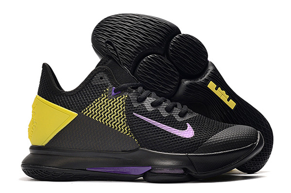 Men's Running weapon LeBron James Witness 4 Yellow/Purple/Black Shoes 046